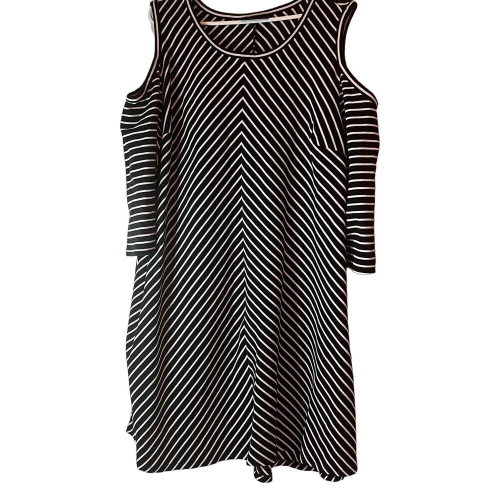 Lane Bryant Black and White Striped Dress